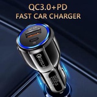 ONE - PD20W快充車載充電器保齡球光環車充qc3.0+pd車載充電頭20w快充（快充款20W-黑色）#(ONE)