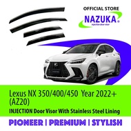 NAZUKA Lexus NX (AZ20) 350/ 400/ 450 Year 2022+ INJECTION Door Visor With Stainless Steel lining