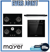 Mayer MMGH792HE 2 Burner / MMGH793HE 3 Burner [76cm] Gas Hob + Mayer MMSI900LEDHS [90cm] Semi-Integrated Slimline Cooker Hood + Mayer MMDO8R [60cm] Built-in Oven with Smoke Ventilation System Bundle Deal!!