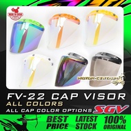 ORIGINAL SGV/LTD 3 BUTTONS CAP VISOR (EXTRA LONG) FV-22 TINTED,CHROME,RAINBOW,IRIDIUM ROSE GOLD,TITA