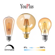 YOUPLUS 8W DIMMABLE LED FILAMENT CAFE LAMP EDISON FILAMENT LAMP/ CAFE HANGING FILAMENT DECORATIVE LA