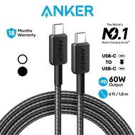 Anker 322 PowerLine USB C Cable Braided 6ft/1.8m 60W Type C to Type C Cable Fast Charging for Phones