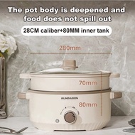 (Ship in 24hrs)1000W Non-Stick Interior Electric Hot Pot  4.5L Multi Rice Cooker with Steamer 3 Heat