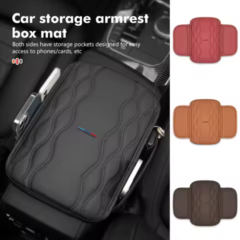 Car Armrest Pad Cover Auto Seat Box Wave Protection Cushion For BMW 1 2 3 5 7 Series X1 X2 X3 X4 X5 