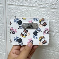 日本 SANRIO CHARACTORS x NARUTO 火影忍者 白色皮革 八達通 證件 卡片套