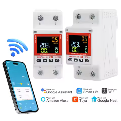 Smart WIFI Circuit Breaker Overload Voltage Current Temperature Leakage Protective Device Real-time