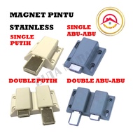 SS Glass Door Magnetic Lock Hinge Double Magnetic/ Single Push Open Glass Door Hinge (1 Set)