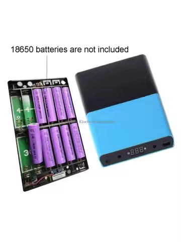 Without Battery 12-Slot 18650 Power Supply Case Housing Skin with DC5521 to DC5525 Power Cord Laptop