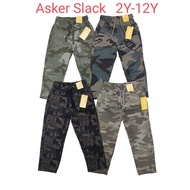 Army Slack Budak Seluar Panjang kain cotton streachable style army. size: 2y-12y