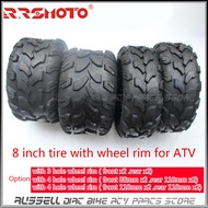 ATV Quad 4 Wheeler 125cc 150cc 200cc 250cc 8" 8 inch ATV tire tyre 19x7-8 (Front) x2 &amp; 18x9.5-8 (Rear) x2 Including 4 pcs wheel