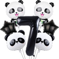 40inch Black Number Balloon Panda Party Decoration 7 Pieces Zoo Panda Birthday Number Aluminum Foil