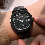BUY 1 GET 1 JAM TANGAN PRIA BELLEDA MODEL KULIT Croco 9484-2 LT Analog Model terbaru
