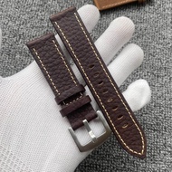 Second Uncle Strap Fidelity Cowhide Watch Strap Lychee Pattern Retro Simple 20 22mm Suitable for Sma