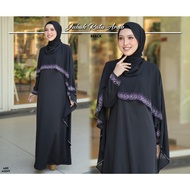 JUBAH MODEN A CUT / JUBAH TABURAN BATU SWAROSKI / JUBAH VIRAL / JUBAH RATU ARAB WARNA HITAM ( BLACK )