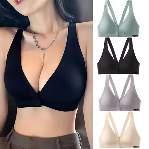 Elegant Front-Clip No Underwire Maternity Bra with Natural Latex Cooling Backless Maternity Clothing