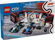 LEGO 60444 City Fomula F1 Garage & Mercedes-AMG & Alpine Cars Building Toy Set (678 Pieces)