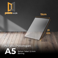 Papan Akrilik Ukuran A5 Tebal 15 mm Bening / Akrilik Lembaran Acrylic Bening Murah