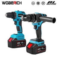 Brushless Cordless Electric Impact Drill Hammer Electric Screwdriver Rechargeable Power Tools for Makita/WOBERICH 18V Battery