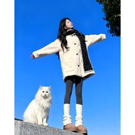 Women's Winter Cozy White Lamb Fleece Coat - Loose Fit