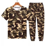 ชุดลายทหาร ใส่ได้ผู้หญิงและผู้ขาย เสื้อแขนสั้น+กางเกงขายาว