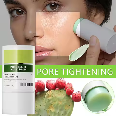 Pore Relief Multi Balm Stick Cooling Face Balm Cream for Enlarged Pores Moisturizing With Cactus Ext