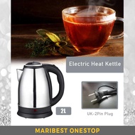 2 LIT SCARLETT ELECTRIC HEAT KETTLE JUG STAINLESS STEEL AUTOMATIC SWITCH / CUT OFF UK-2 PIN PLUG BOIL DRY PROTECTION