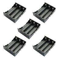 RuiLing 5-Pack 18650 Battery Holder 3 Slots x 3.7V Battery Storage Case DIY Batteries Clip Box with 