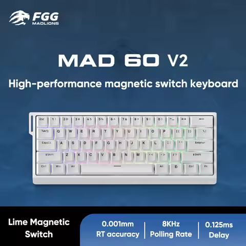 Madlions Mad60HE V2 Mad60 HE Wired Gaming Mechanical Keyboard 60% Magnetic Switch Mad68HE V2 Mad68 H