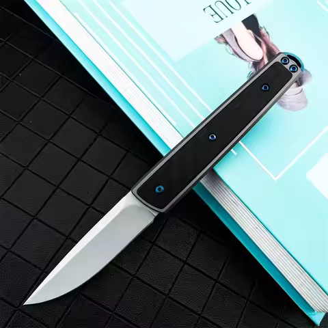 Lightweight Outdoor Pocket Folding Knife, 8Cr13Mov Blade Aluminum Alloy Frame + Nylon Fiber Handle E