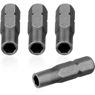 4 unit Penyesuai Bit Pemutar Skru, Penyesuai Bit Sisipan 6.35mm 1/4" Pemegang Bit Mikro Pemutar Skru