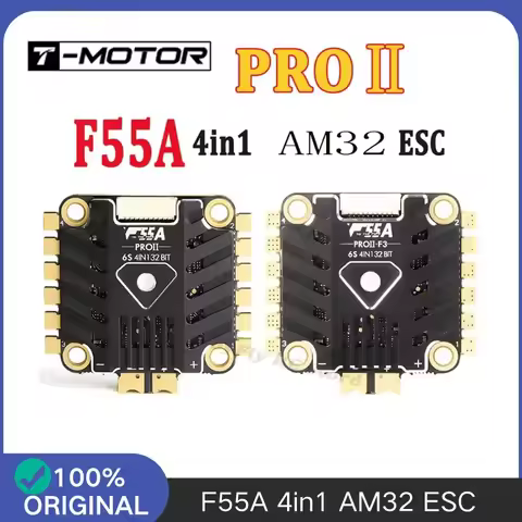 T-Motor F55A PRO II 4-in-1 ESC, 6S AM32 4IN1 BLHeli_32 DShot1200 with 5V BEC for FPV Racing Drone, F