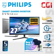 Philips 27" Evnia 5000 27M2N5510J IPS QHD HDR400 Adaptive Sync 180Hz 1ms Smart ErgoBase Gaming Monit