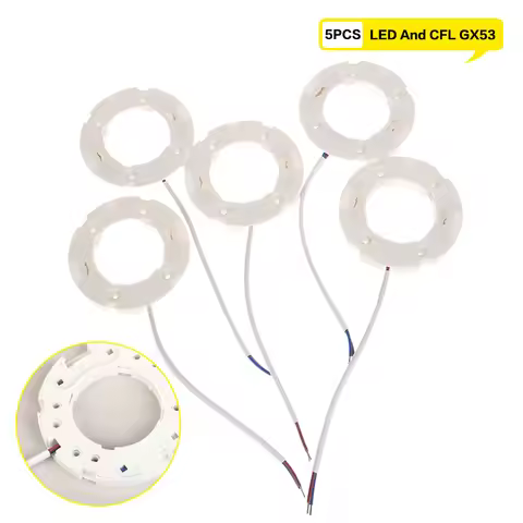 5pc GX53 Base Fitting For GX53 Lamps Fly Leads For LED And CFL GX53 Light Bulb Fitting Ceiling Wall 