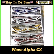 Stiker sticker body stripe cover set (2) honda wave alpha 110cx WAVE110 CX ALPHA110 CX110 STRIPE STI