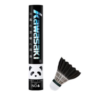 Kawasaki Badminton Shuttlecock 12 ตัว ขนแกะดำ ทนทาน สำหรับฝึกซ้อมและแข่งขันในร่มและกลางแจ้ง ระดับกลา
