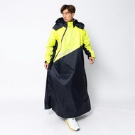 EVO終結者斜開雙拉鍊專利連身式雨衣-螢光黃