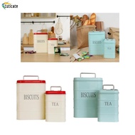[Szlinyou1] 2Pcs Kitchen Canisters Jars Modern Tins Storage Bread Bin Bread Storage Container for Pantry Countertop Flour