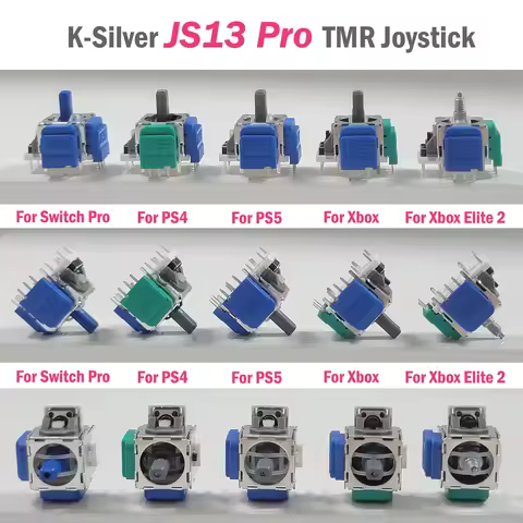 2PCS K-SILVER JS13 PRO Anti-Drift TMR Electromagnetic Joystick 3D Analog ThumbStick for PS5 PS4 Xbox