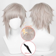 Nakima Atsushi Cosplay Anime Wig Cm Gray Short With Black Piece Heat Resistant