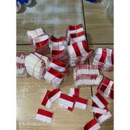 MERAH 3x5 red and white flag bet, full embroidery, price per piece