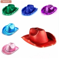 OKHALLO Light Up Cowgirl Hat, Composite Shiny Space Cowgirl Hat, Durable LED EVA Comfortable Cowboy 