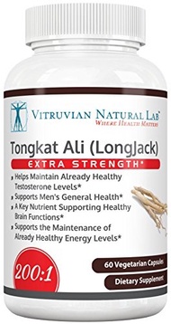 [USA]_Vitruvian Natural Lab - Tongkat Ali Supplement - 200:1 Extract 400mg Per Veggie Capsule - Incr