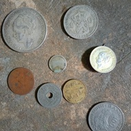 koin uang lama asing dan Indonesia