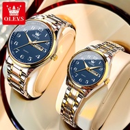 OLEVS แบรนด์ดิจิตอลของแท้แฟชั่นกันน้ำสำหรับผู้หญิงนาฬิกาคู่รักใหม่ของขวัญนาฬิกาข้อมือทอง