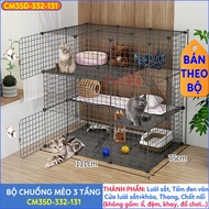 Cheap, beautiful, 3-storey powder-coated iron mesh cat cage with simple multi-purpose assembly with 