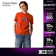CALVIN KLEIN เสื้อยืดคอกลมแขนสั้นผู้หญิง Monogram Logo ทรง Regular รุ่น 47B865G TNC - สีส้ม