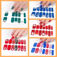 14Pcs/set Multiple Styles flower cows animal Heart Leaves Snowflake Mahjong graffiti Leopard print Nail Pieces Set Nail Stickers Set