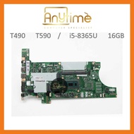 01YT399 For Lenovo ThinkPad T490 T590 Motherboard NM-B901 i5-8365U 16GB UMA OEM