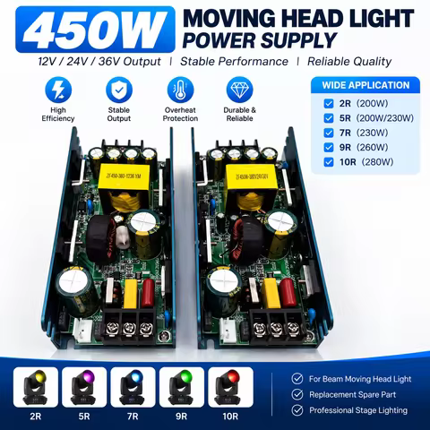 450W 12V 24V 36V Power Supply Driver Board for 2R 5R 7R 9R 10R 200W 230W 260W 280W Beam Moving Head 