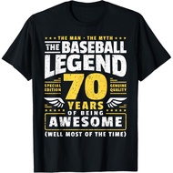 70Th Birthday Baseballer 70 Years Old Baseball Player T-Shirt